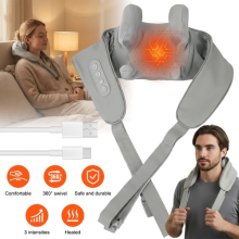 Neck Relaxation Massager w/ Heat 360 Rotating Balls Portable Shoulders Massager