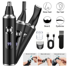 Rechargeable Nose Ear Trimmer 3 in 1 Mens Personal Groomer Kit IPX7 Waterproof