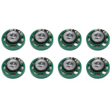 8x 0.25 W 32 Ohm Plastic Magnetic Speaker with 27 mm Diameter Green + Silver