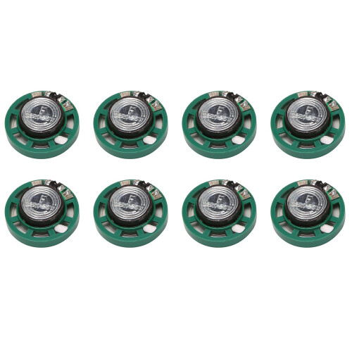 8x 0.25 W 32 Ohm Plastic Magnetic Speaker with 27 mm Diameter Green + Silver