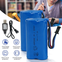 2Pcs Li-Ion Battery Rechargeable Batteries Universal 7.4 V 3000mah for rc Truck
