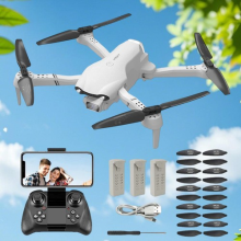Quadcopter Foldable Drone WiFi Drone 3x Batteries With Camera for Boys Girls