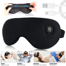 USB Rechargeable Heated Eye Mask 4 Heat Cordless Warm Compress for Dry Eye Black
