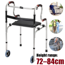 Folding Walking Frame with seat Mobility Walker Height Adjustable Walking Aid UK