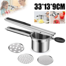 Hand Held Potato Puree Ricer Vegetable Masher Fruit Press Maker Stainless Steel
