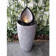 Garden Fountain with LED Lights, 92 cm Resin Stone Look