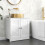 White Bathroom Vanity Cabinet with Shutter Doors, 60x30x60 cm 1