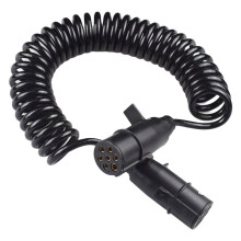 7-Core Spiral Cable Semi-Trailer Connection Cable for Truck and Trailer Breakaway Electrical Plugs