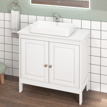 White Freestanding Bathroom Vanity Cabinet with 2 Doors
