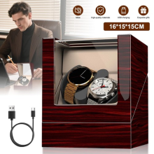 Automatic 2 Watch Winder Shaker Luxury Ebony Gloss Quiet Rotator Box Ideal Gift