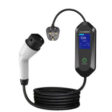 3 KW Draagbare EV-Lader Type 2 Stekkerconnector 13A 1-Fase Wallboxs Laadstation voor Elektrische Voertuigen UK-Stekker