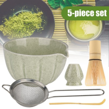 Matcha Making Tool Set Bamboo Tea Whisk Tea Scoop Bowl Ceramic Tea Whisk Holder
