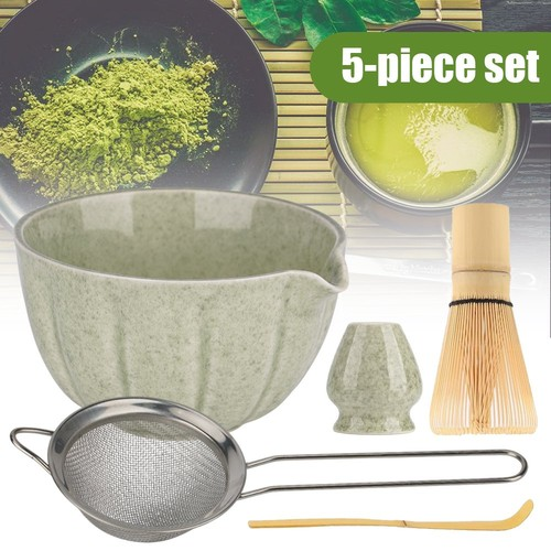 Matcha Making Tool Set Bamboo Tea Whisk Tea Scoop Bowl Ceramic Tea Whisk Holder