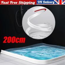 200CM Rubber Silicone Shower Barrier Water Stopper Bathroom Waterproof Strip UK