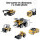 Set de joacă cu 6 vehicule de construcții, camion, excavator, tanc, pentru copii 5