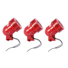 3X AC 220V Red Metal Motor Driven Air Siren Horn Alarm