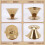 Double Wall Stainless Steel Titanium Gold Pour over Coffee Dripper Filter with Cup Stand and Handle 5