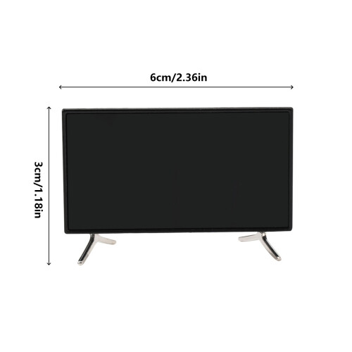 Doll House Miniature TV Accessory, Alloy Flat Screen Display 2