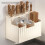 Wall Mounted Kitchen Utensil Storage Rack Large Capacity Chopstick Storage Rack Creamy-White 2