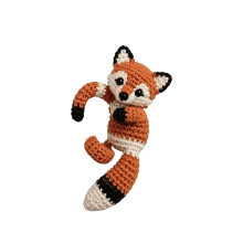 Crocheted animal clip-on earring with soft yarn texture for-4