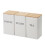 3Pcs Three-Piece Sealed Cans  Simple Style Bamboo Lid Iron Tea Can Snack Storage Coffee Bean Square Can,White 2
