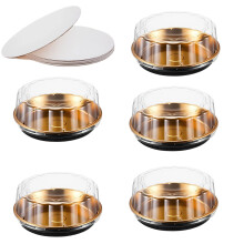 Round Dessert Holder with Clear Lid for Cake Pickup and Table-5
