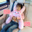 Children Car Seat Neck Rest Pillow with Side Handle Plush-Pink 6