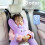 Children Car Seat Neck Rest Pillow with Side Handle Plush-Pink 10