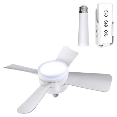 Socket Fan Light with Remote Control, Portable, Easy to Install Ceiling Fan Replacement for Bedroom, Kitchen,Living Room 1