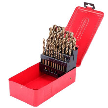 25PCS M35 Twist Drill Bit Set with Iron Storage Box for Stainless Steel Wood Metal Drilling