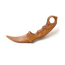 2Pcs Golden Sandalwood Claw Knife Ornament, Wooden Carved Practice Tool for Performance Training & Home Decor