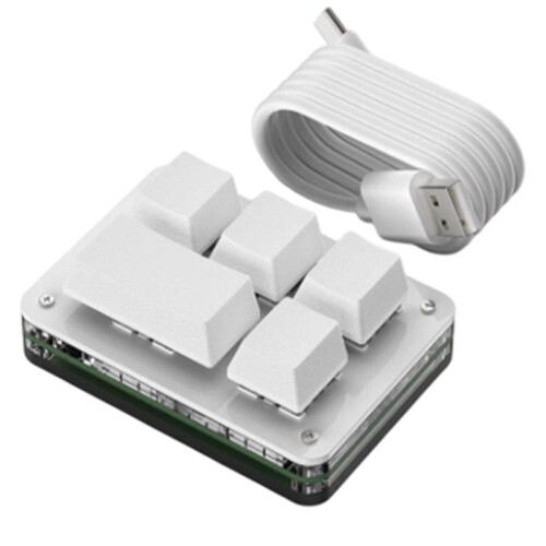 Programmable Mechanical 5Keys RGB Shortcut Keyboard,Macro Pad Custom Wired Gaming Keyboard