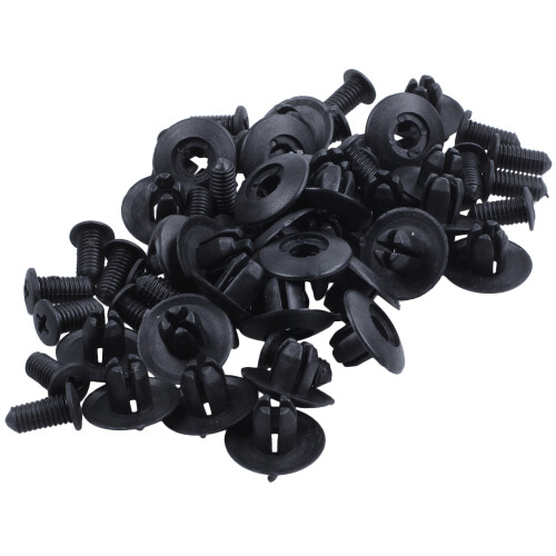 30x 8mm Auto  Clips Fit For   Front Push-Type Retainer Clips Black 1
