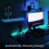 GEEZY GEEZY Black Floating Shelf Blue Wall Mounted LED Neon Light for Gaming Bedroom Display 2