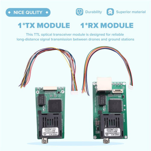 100KM TTL Optical Transceiver Network+2-CH TTL Optical Transceiver Module Optical Terminal Equipment  5.5-26V 1