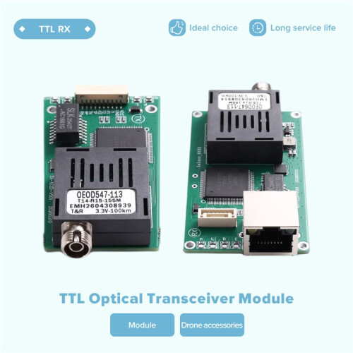 100KM TTL Optical Transceiver Network+2-CH TTL Optical Transceiver Module Optical Terminal Equipment  5.5-26V 2