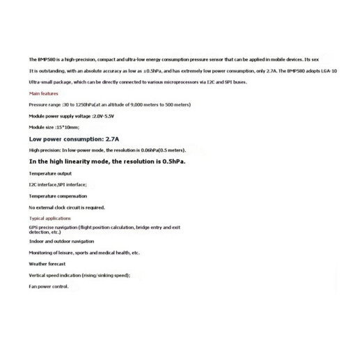 BMP580 Sensor Module High-Precision Atmospheric Pressure and Temperature Sensor Module IIC SPI for BME280 BMP388 1