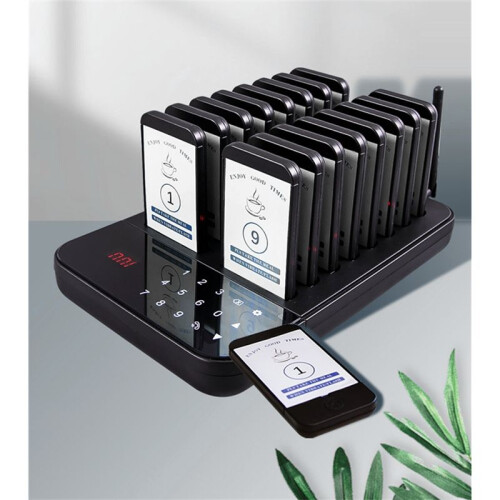 Wireless Restaurant Pager System Touch Panel Wireless Calling System Beeper for Restaurant Queue Coffee Shop Pager EU 2