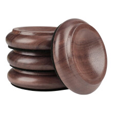 Ensemble de 4 tasses Ă roulettes pour pianos et-Noyer noir