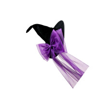 Pointed Black Witch Hat for Halloween Cosplay Costume-Purple