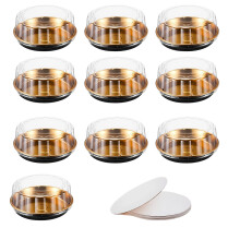 Clear Lid Round Cake Box with Gold Tray Base, Covered-10