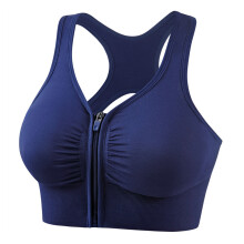 Soutien-gorge de course pour femme avec fermeture-Bleu marine L