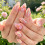Pink Gradient Press On Nail with 3D Flower Almond Shape False 5