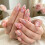 Pink Gradient Press On Nail with 3D Flower Almond Shape False 6