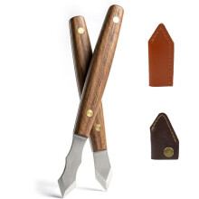 Marking Knife Set for Woodworking,2pcs Bevel Scribe Tools with Stainless Steel Blades and Wood Handles