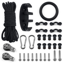 Pour le Système de Chariot D'Ancre DIY de Kayak et Canoë avec Poulie, Anneau en O, Taquet à Came, Crochet de Pont et Cordes Robustes