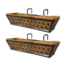 Support de jardinière sur balustrade avec cadre en fer noir, 61