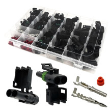 100pcs 2.5mm Waterproof Electrical Wire Connectors 2 Pin Weather Pack Automotive Female Socket Plug 18-14 AWG