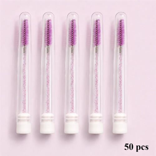 Lash Brush Applicators Makeup Tools Eyelash Brush Tubes with Crystal Lash Mascara Eyebrow Comb Container C 1