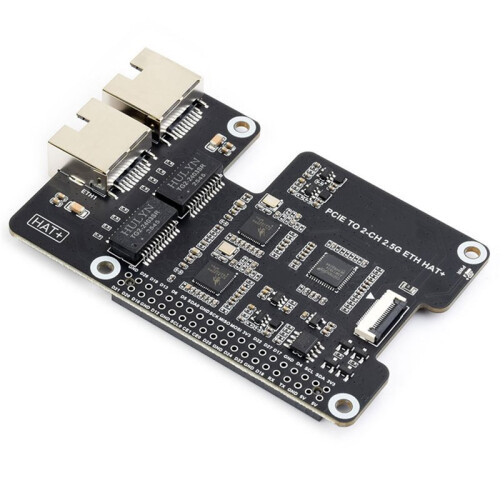Para Raspberry Pi 5 Placa Adaptadora PCIe para Dual 2.5G para Ethernet Chip RTL8125 Sem Driver 1